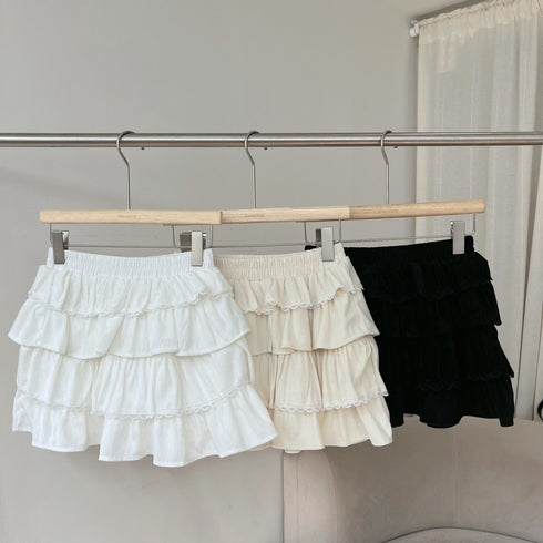 Women Tiered Ruffle Mini Skirts